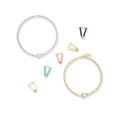 Triangular Pendant Necklace Set, Fashionable And Multi Colored, Can Be Freely DIY Given Tools, Gift Set For Girls' Mothers DIY Necklace Set